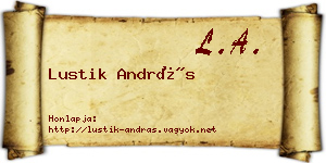 Lustik András névjegykártya